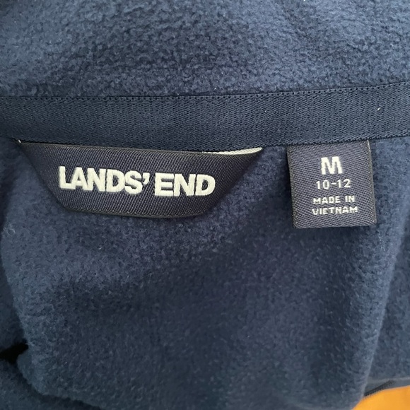 New Land’s End Fleece Quarterzip - Navy Size M - Picture 2 of 2
